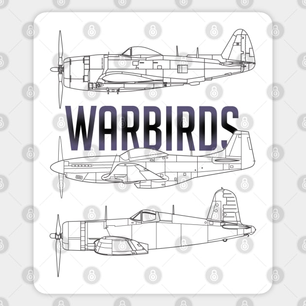 Warbird Gathering: Blueprint Legends Sticker by Blue Gingko Designs LLC